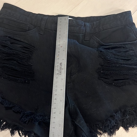 Black High Rise Ripped Shorts - Picture 5 of 5